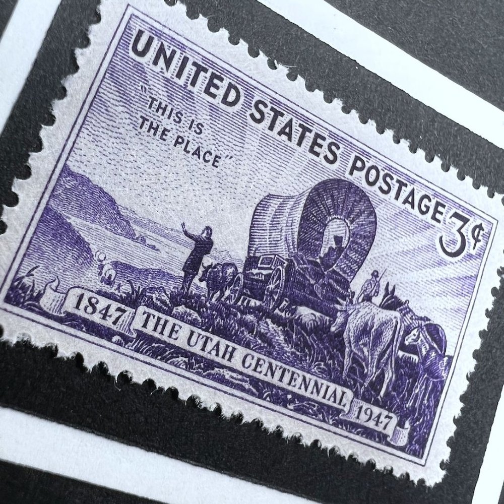 Utah Framed Postage Stamp Art 4x4 USA #950